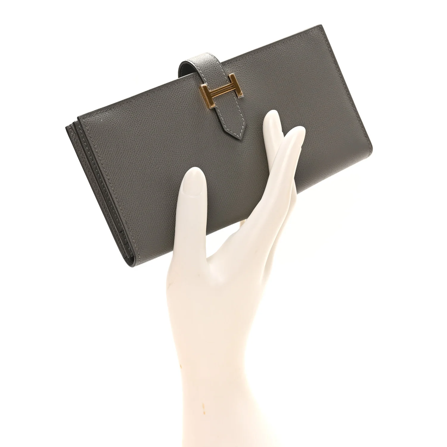 Grained Monsieur Bearn Gusset Wallet Gris Meyer - Image 2