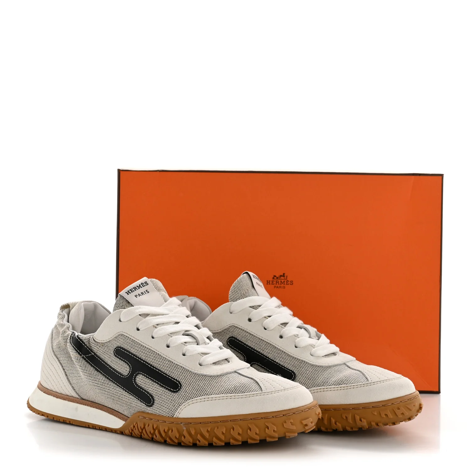 H Canvas Suede Goatskin Calfskin Jet Sneakers 37.5 Multicolor Prunoir - Image 10