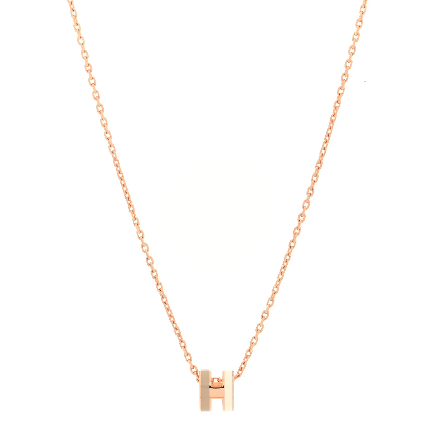 Lacquered Rose Gold Mini Pop H Rocabar Pendant Necklace Systeme