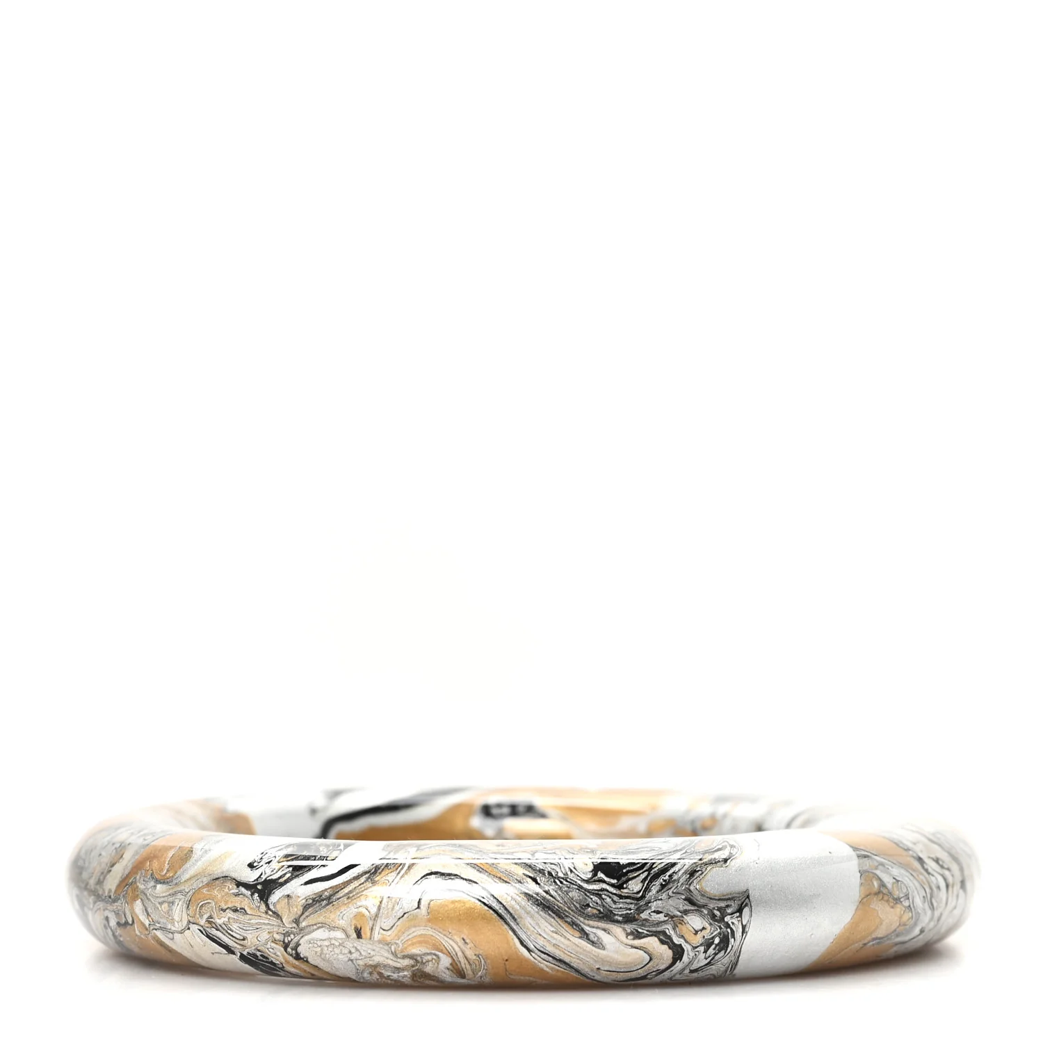 Lacquered Wood GM Stellair Bangle Bracelet T3 Silver Gold Black - Image 3