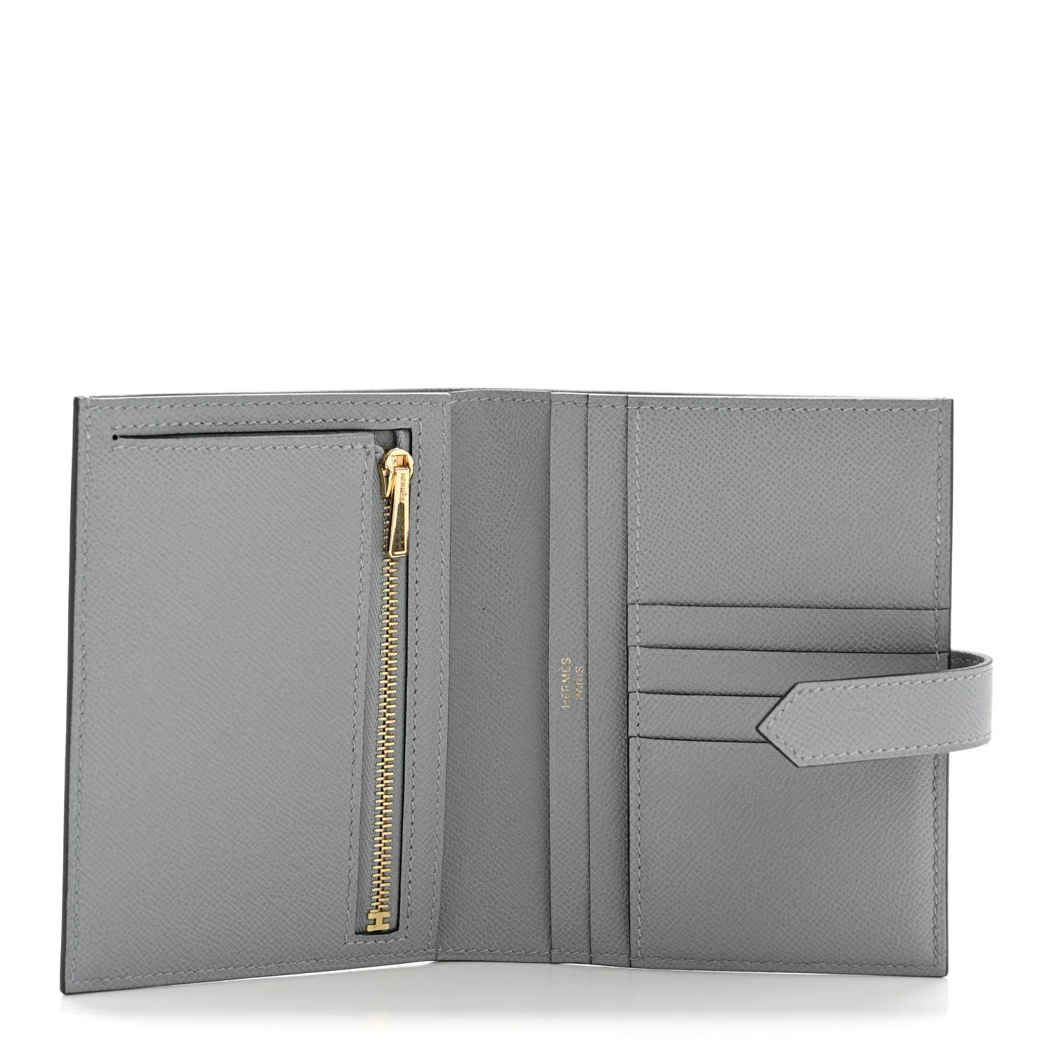 Madame Calfskin Bearn Compact Wallet Gris Pantin - Image 5