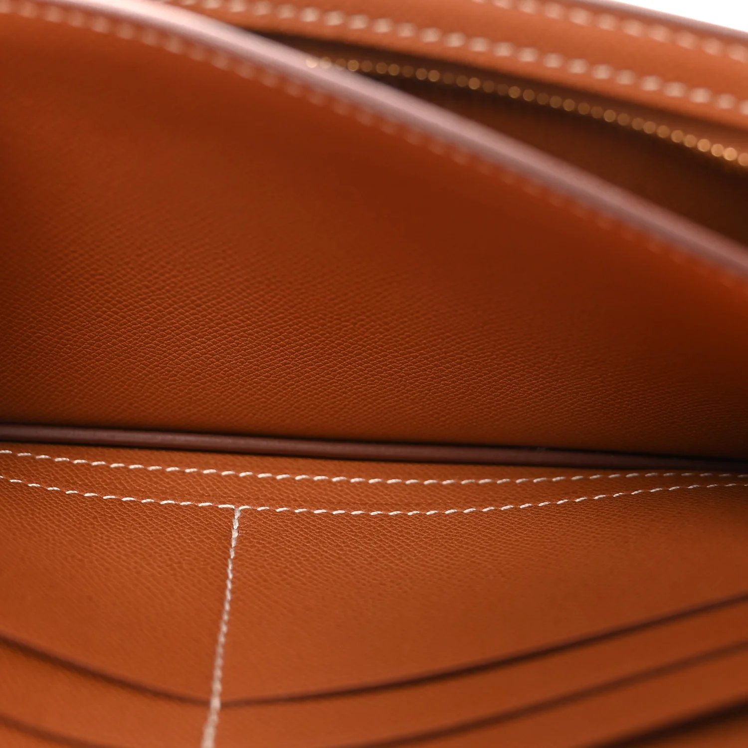 Madame Calfskin Kelly Pocket Long Wallet Gold - Image 5
