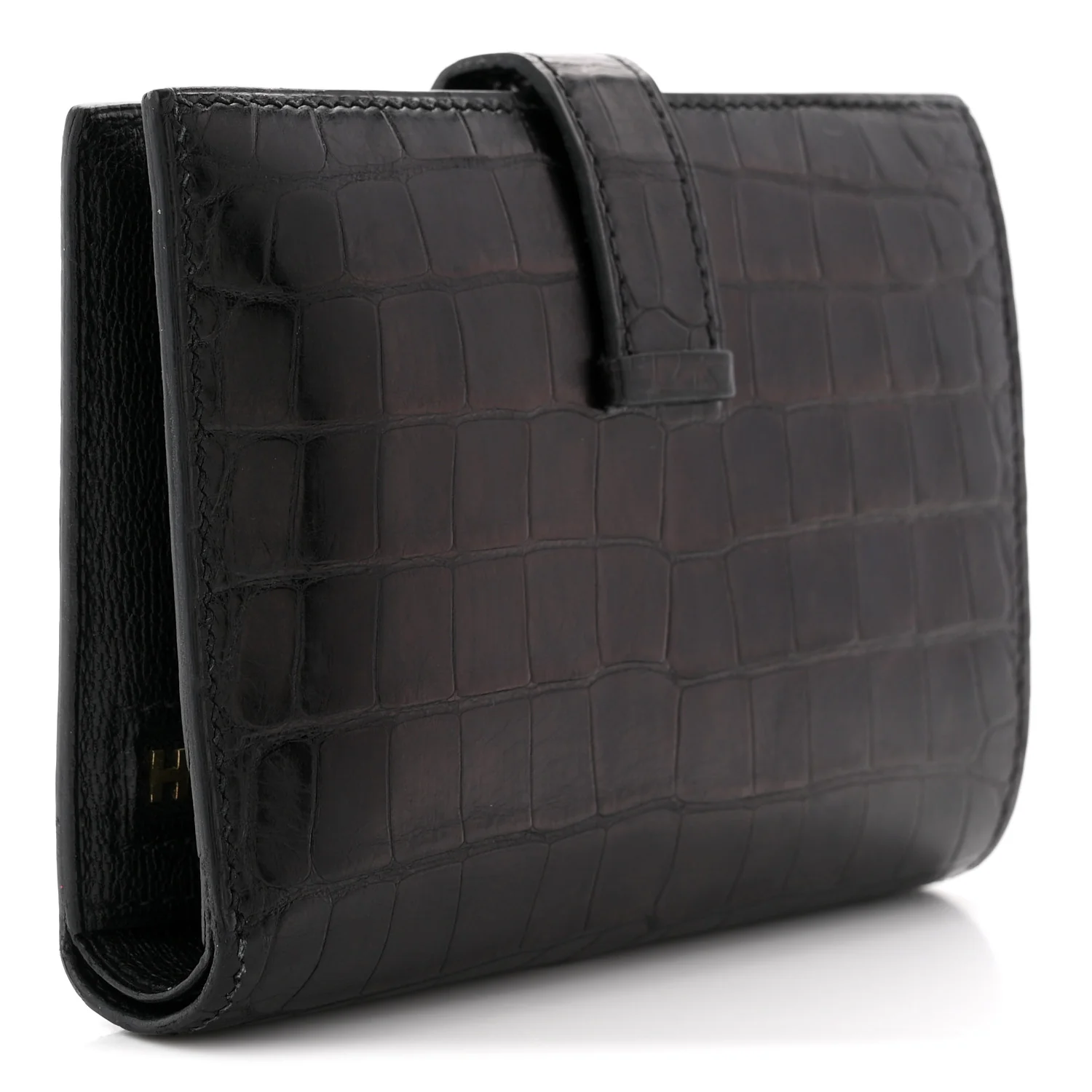 Matte Alligator Bearn Compact Wallet Black - Image 3