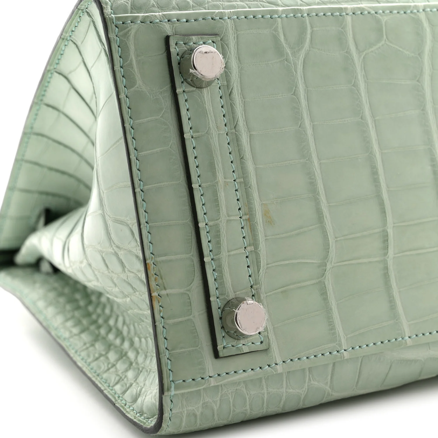 Matte Alligator Birkin Sellier 25 Vert D'eau - Image 11