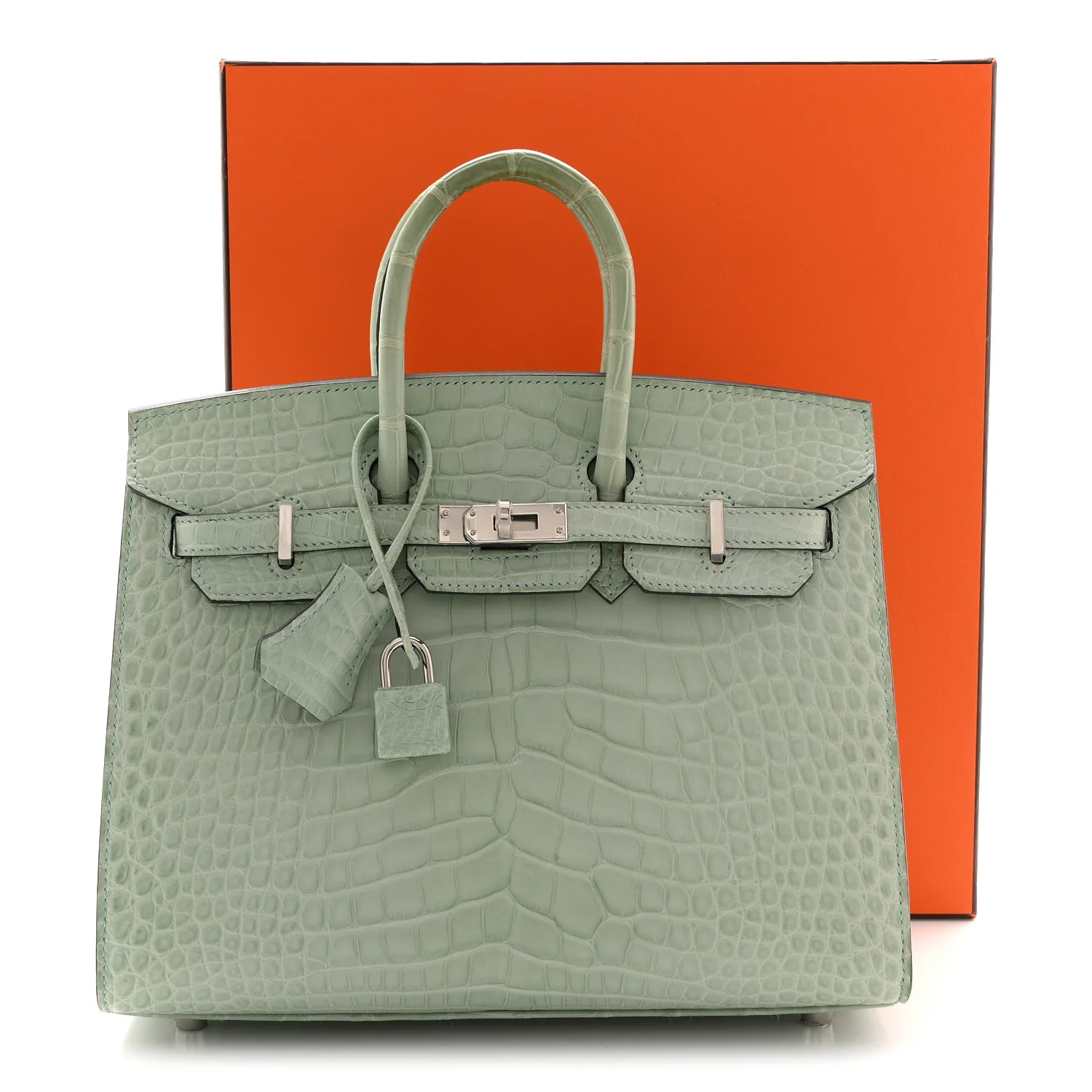 Matte Alligator Birkin Sellier 25 Vert D'eau - Image 13