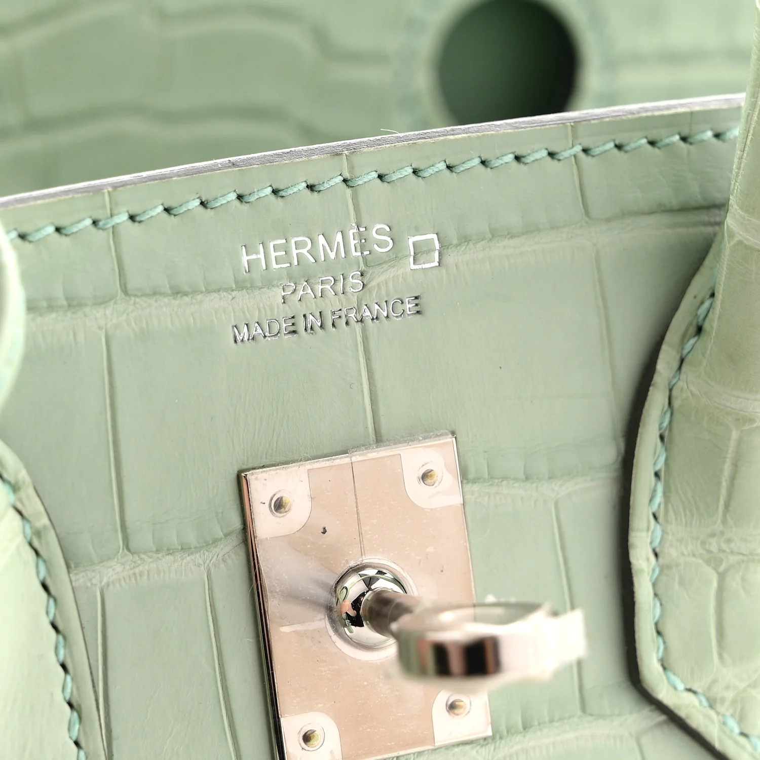 Matte Alligator Birkin Sellier 25 Vert D'eau - Image 6