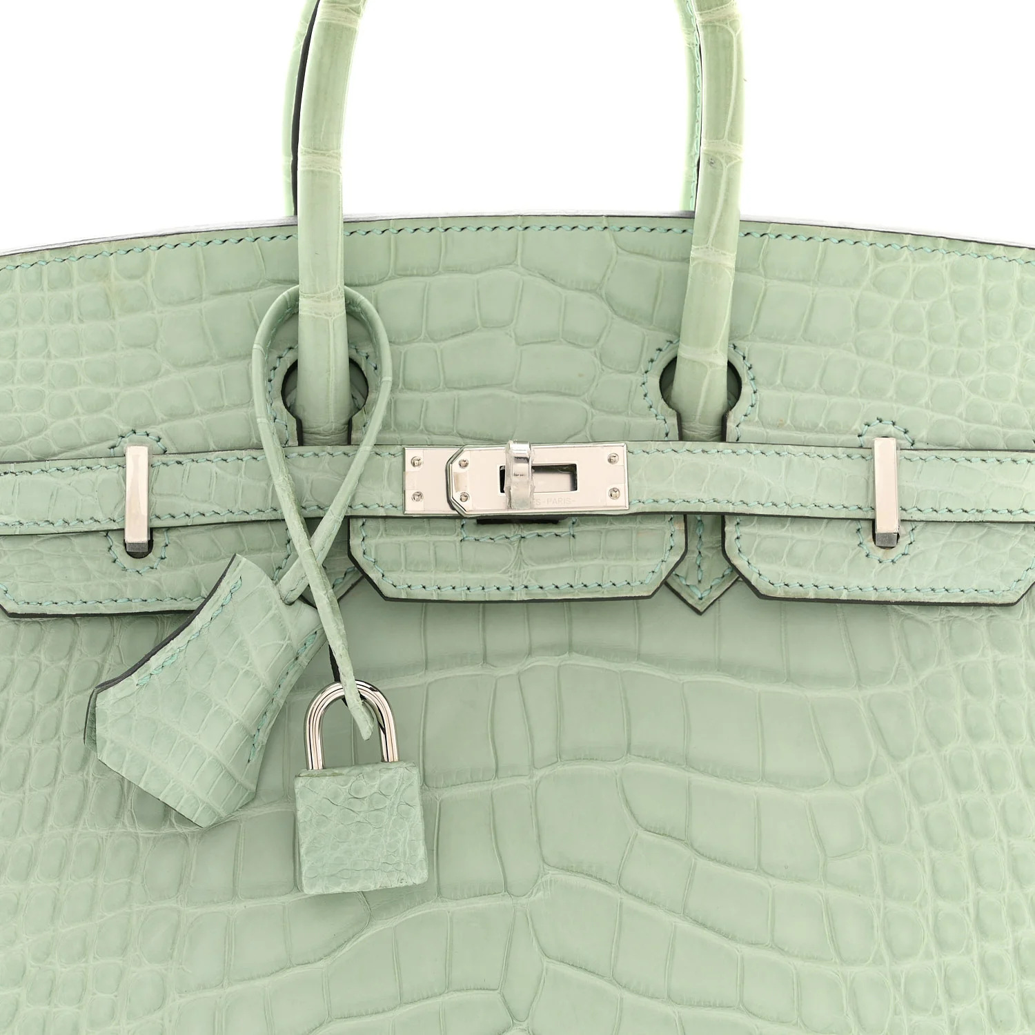 Matte Alligator Birkin Sellier 25 Vert D'eau - Image 8