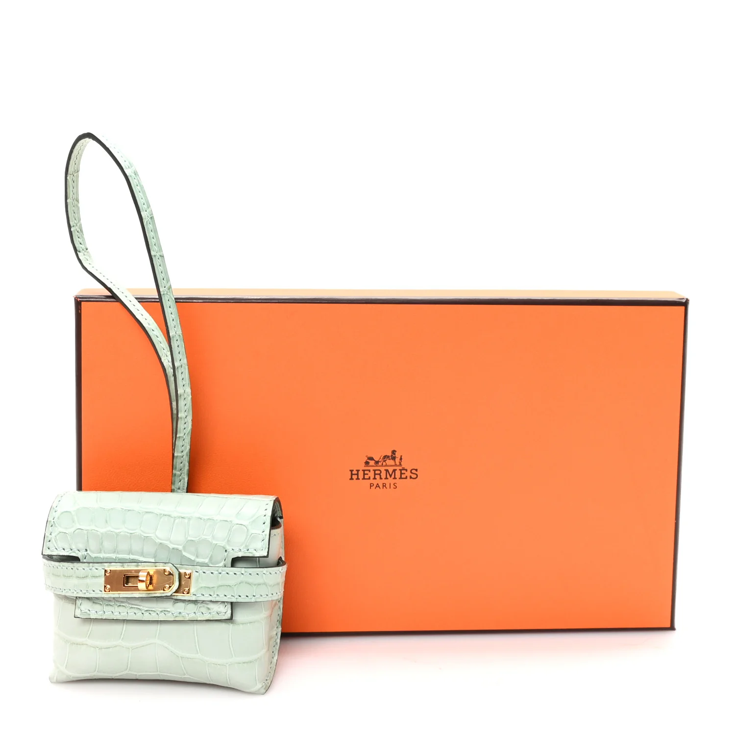 Matte Alligator Festival Kelly Bag Charm Vert D'eau - Image 6