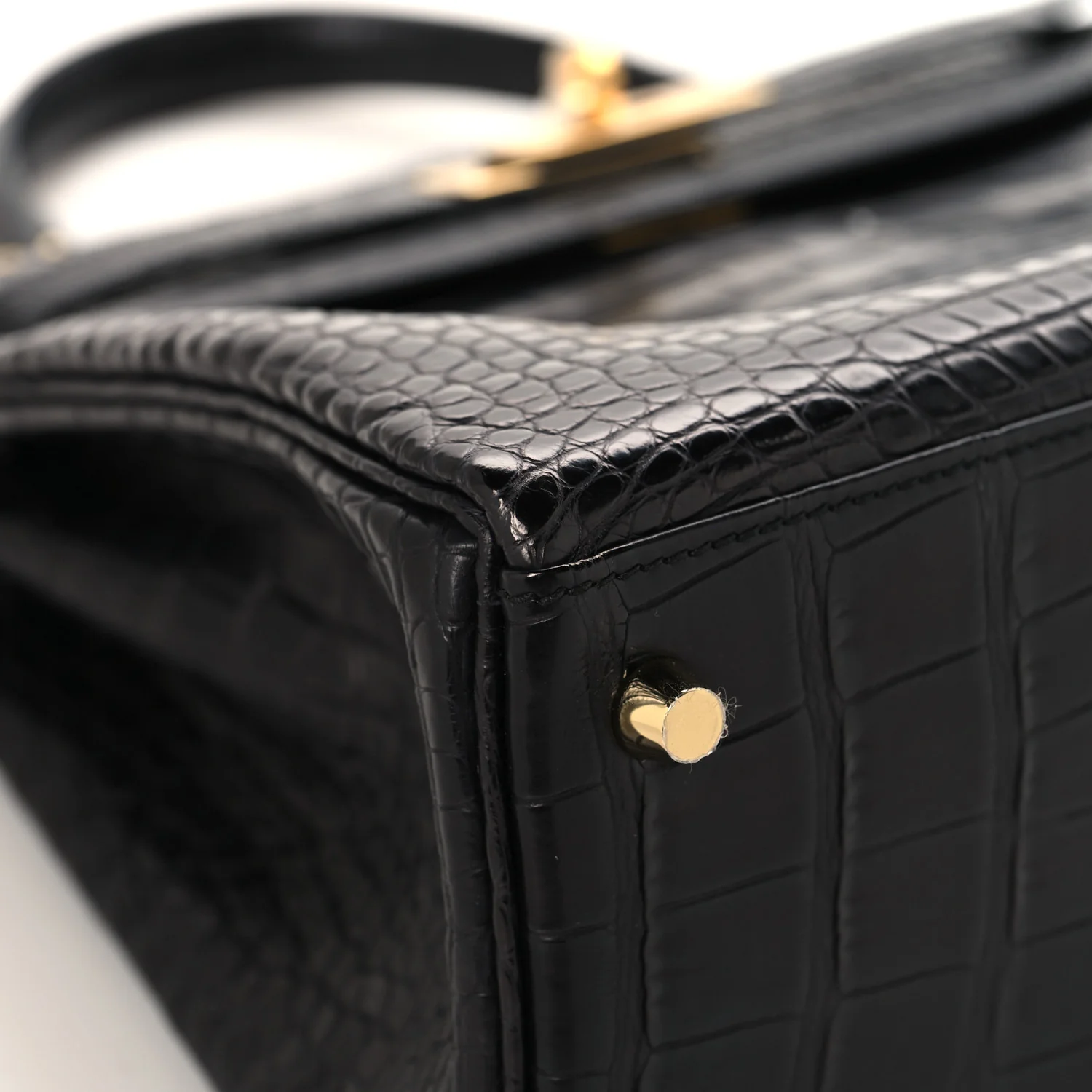 Matte Alligator Kelly Retourne 28 Black - Image 15