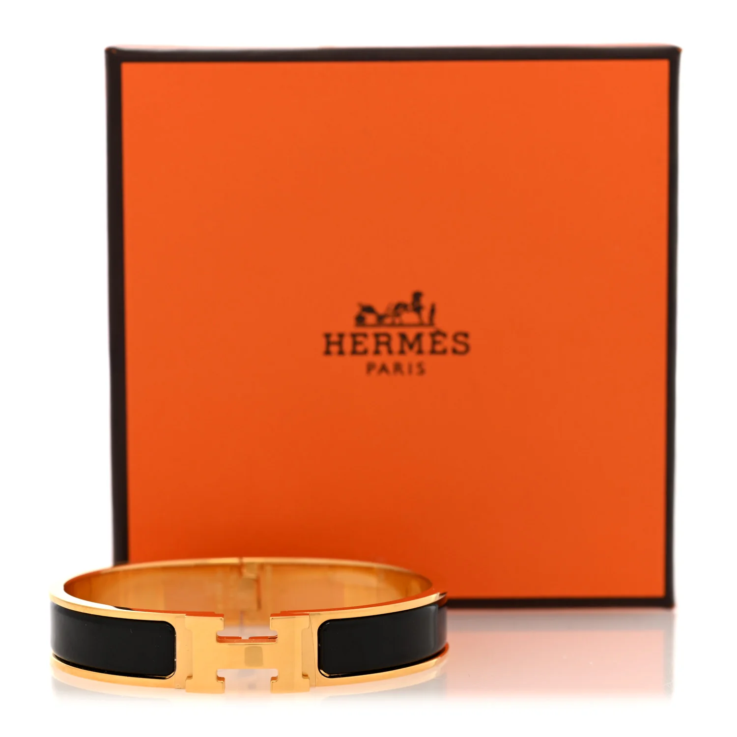 Matte Enamel Narrow Clic Clac HH Bracelet Black - Image 5