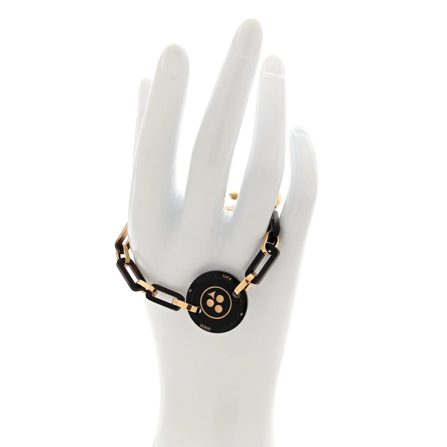 Metal Buffalo Horn Faites Vos Jeux Link Bracelet Gold Black - Image 2