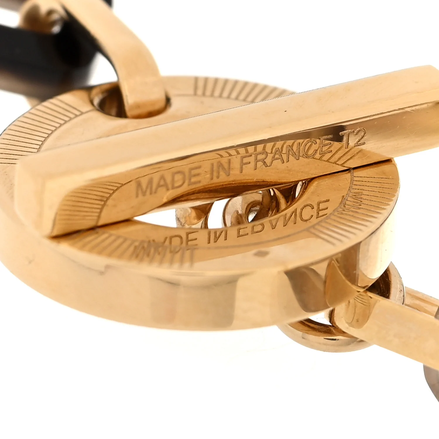 Metal Buffalo Horn Faites Vos Jeux Link Bracelet Gold Black - Image 4