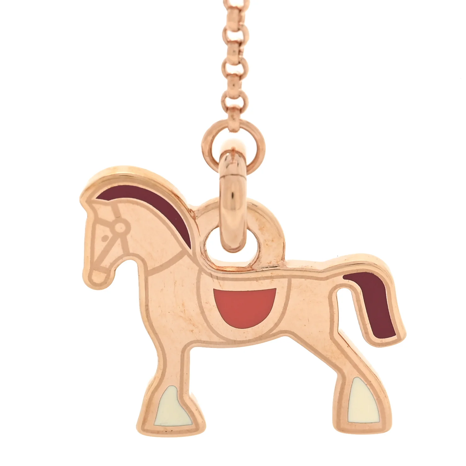 Metal Enamel Cheval Grand Parade Necklace Rose Gold - Image 4