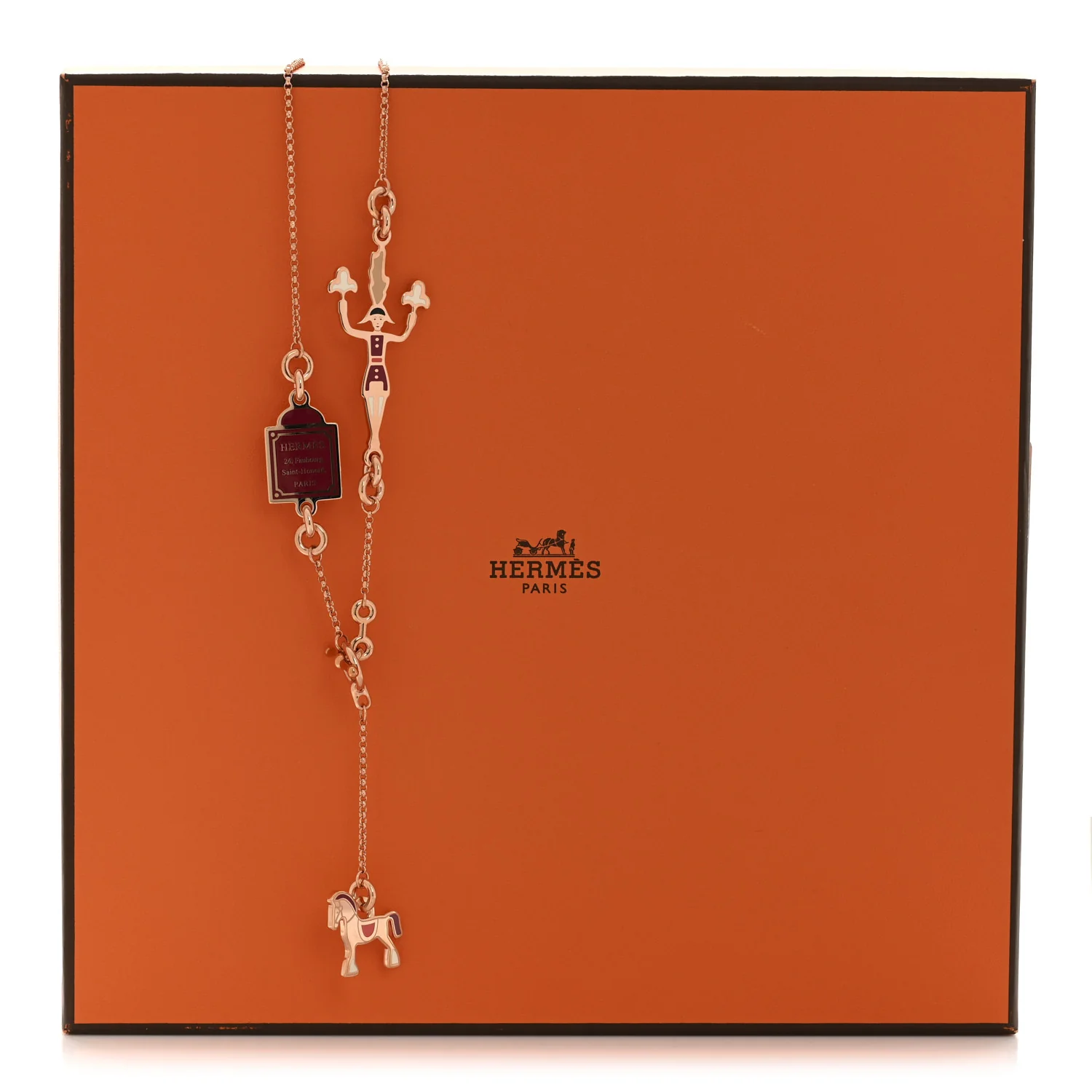 Metal Enamel Cheval Grand Parade Necklace Rose Gold - Image 7