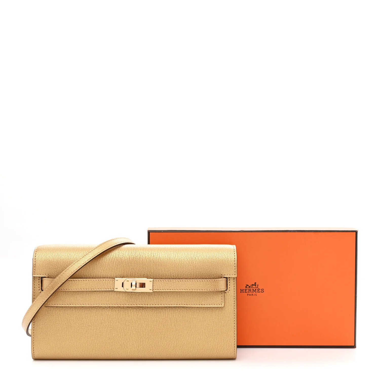 Metallic Chevre Chamkilight Kelly Wallet To Go Dore - Image 11