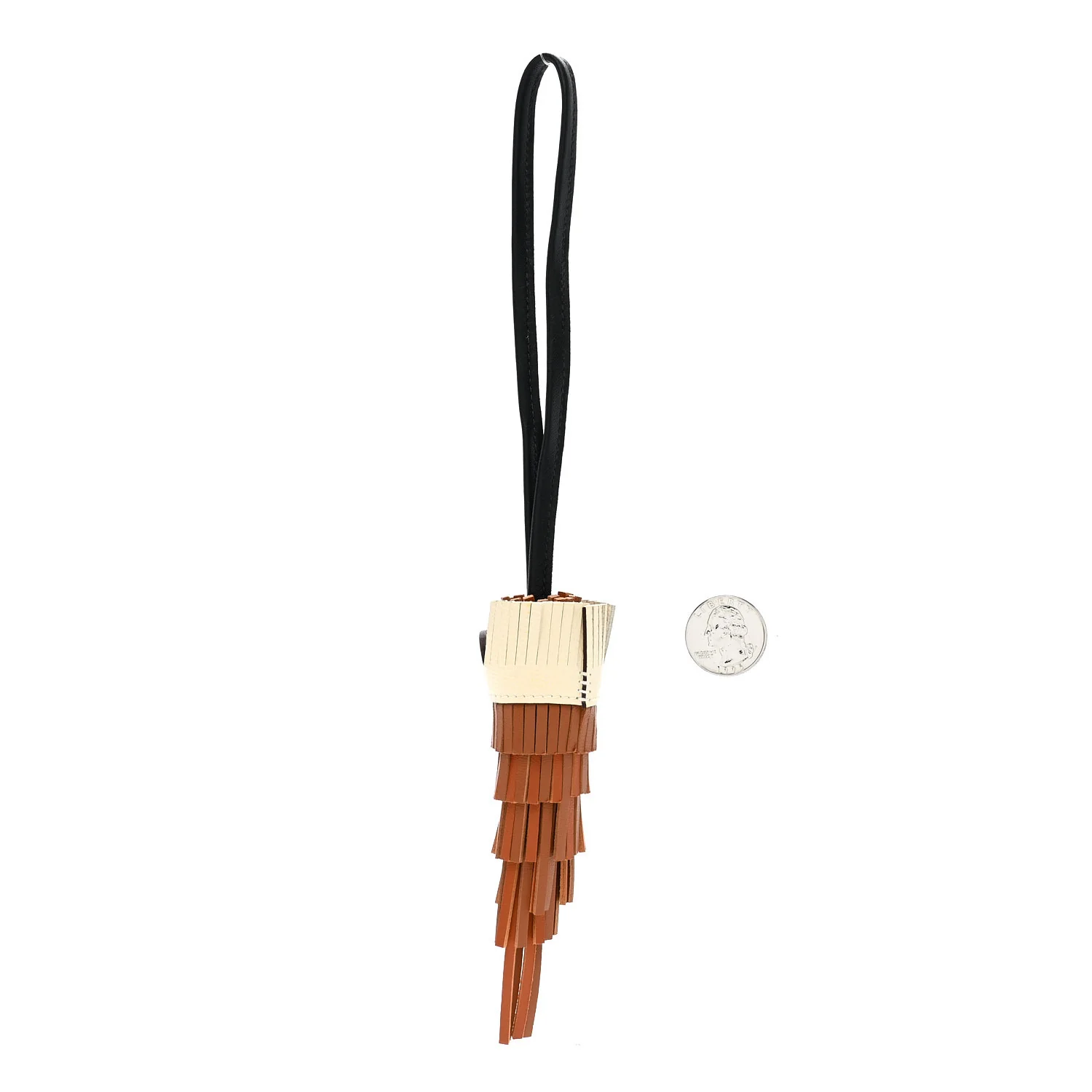Milo Lambskin Epsom Chouette Bag Charm Gold Pain D'Epice Black Nata White - Image 2