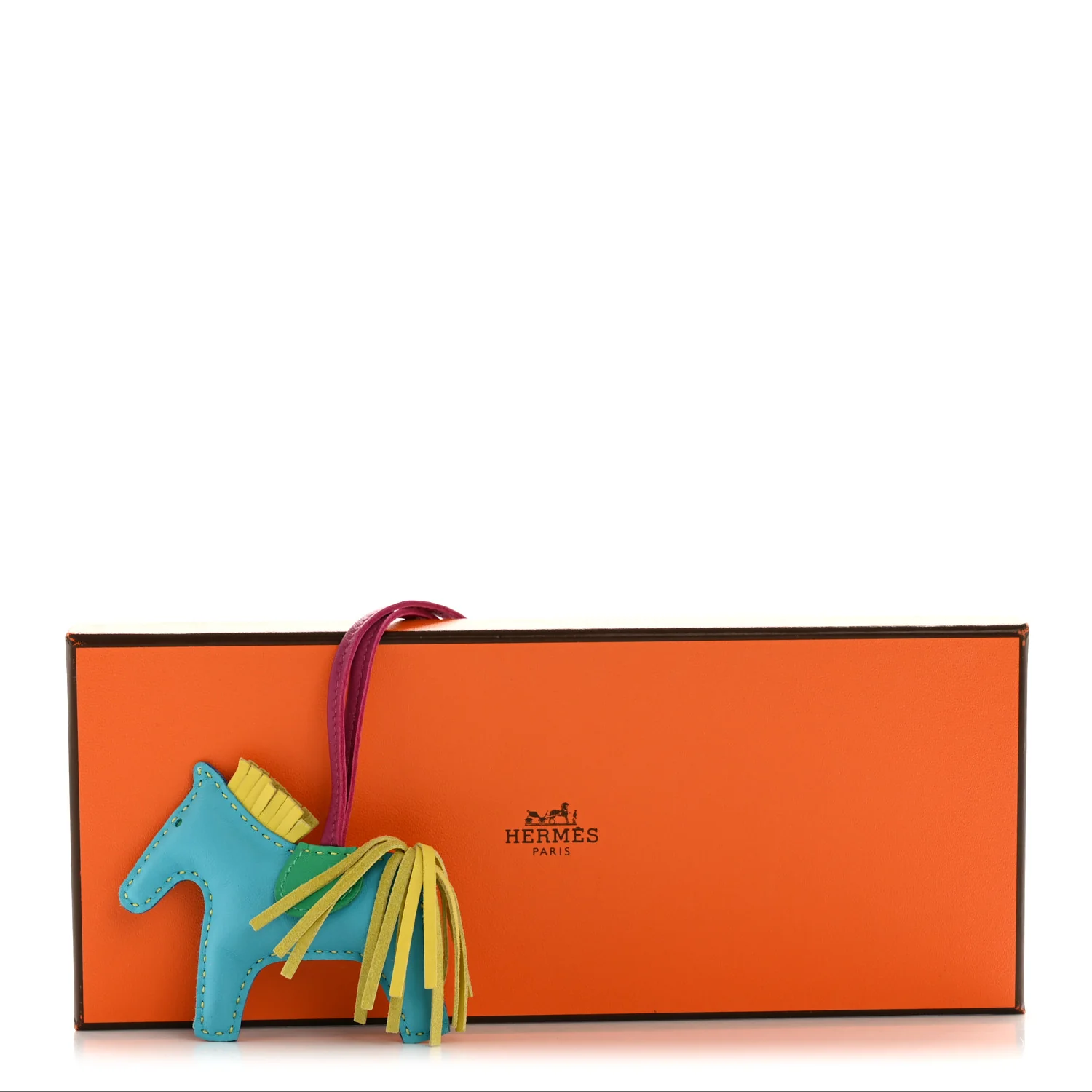 Milo Lambskin Grigri Reversible Rodeo Bag Charm PM Bleu Azteque Menthe Soufre Tosca Bleu Electrique Rose Shocking - Image 5