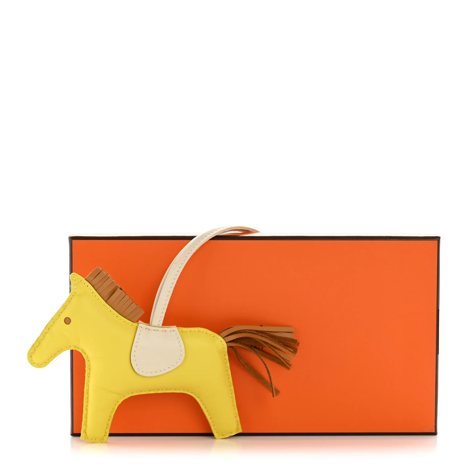 Milo Lambskin Grigri Rodeo Horse Bag Charm GM Lime Sesame Craie - Image 5