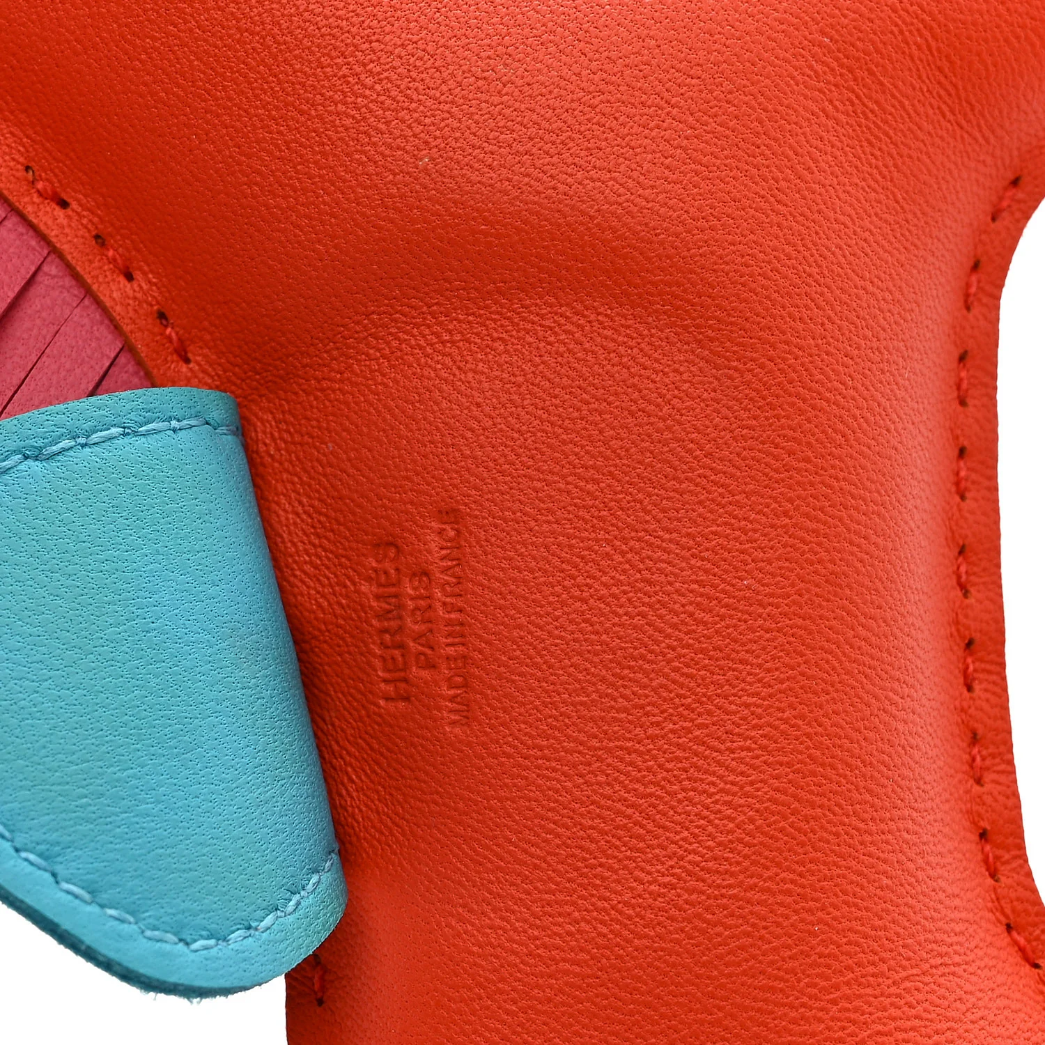 Milo Lambskin Grigri Rodeo Horse Bag Charm MM Orange Poppy Rose Azalee Bleu Azteque - Image 3