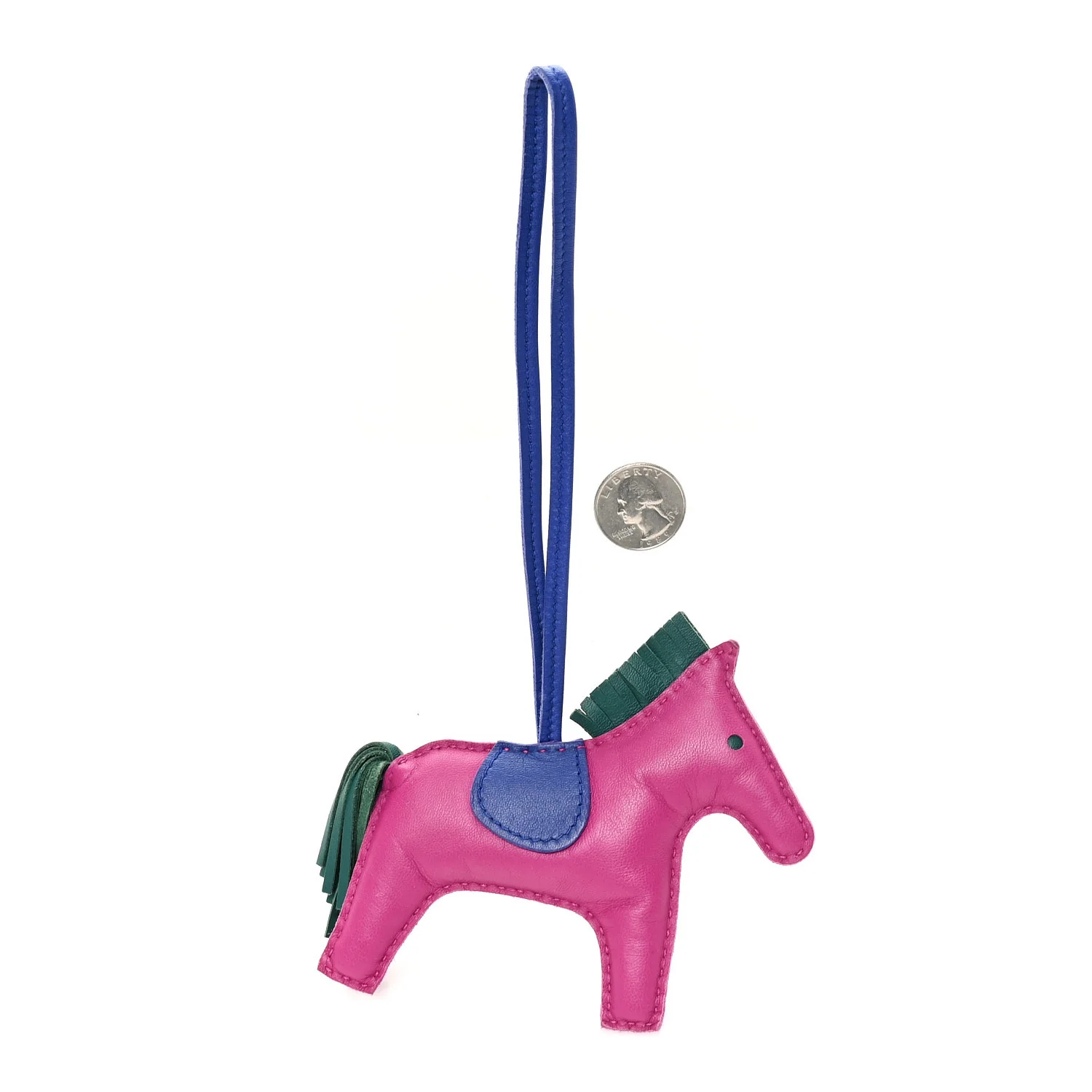 Milo Lambskin Grigri Rodeo Horse Bag Charm MM Rose Pourpre Malachite Bleu Electrique - Image 2