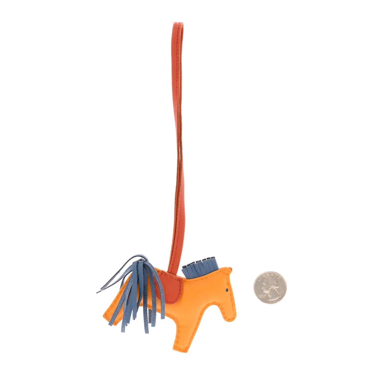 Milo Lambskin Grigri Rodeo Horse Bag Charm PM Jaune D'or Bleu Agate Cornaline - Image 2