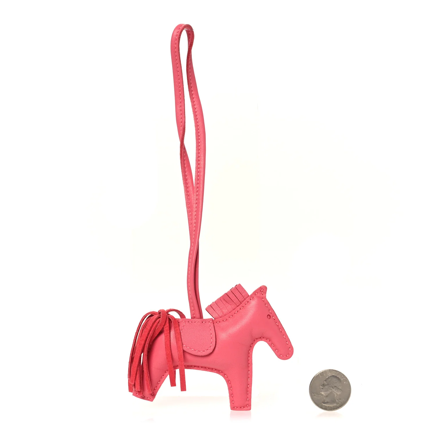 Milo Lambskin Grigri Rodeo Horse Bag Charm PM Rose Azalee - Image 2