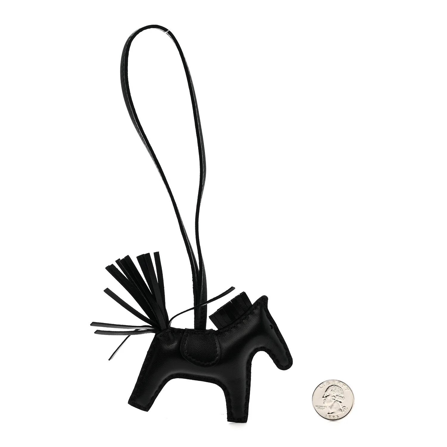Milo Lambskin Grigri Rodeo Horse Bag Charm PM So Black - Image 2