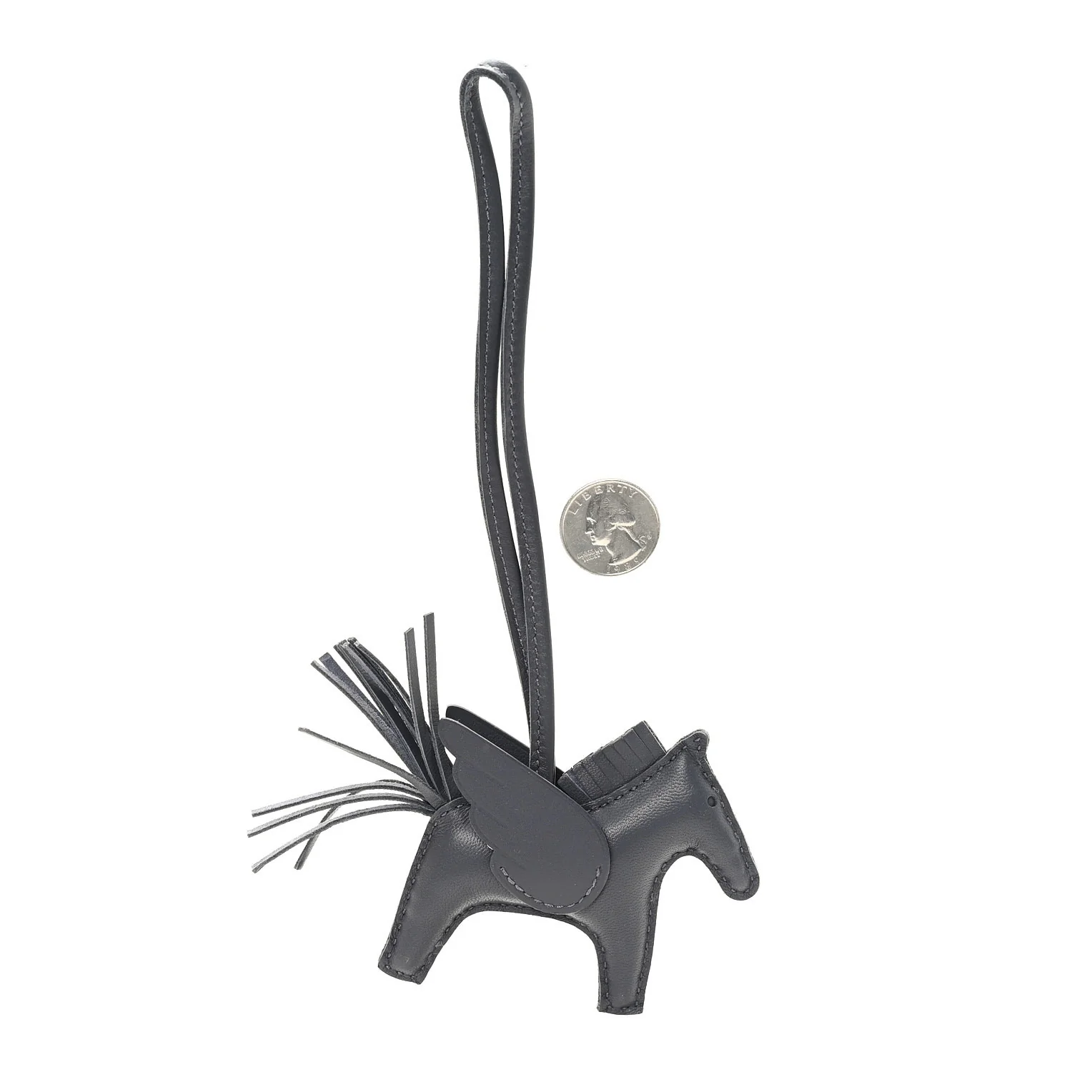 Milo Lambskin Grigri Rodeo Pegase Horse Bag Charm PM Ardoise - Image 2