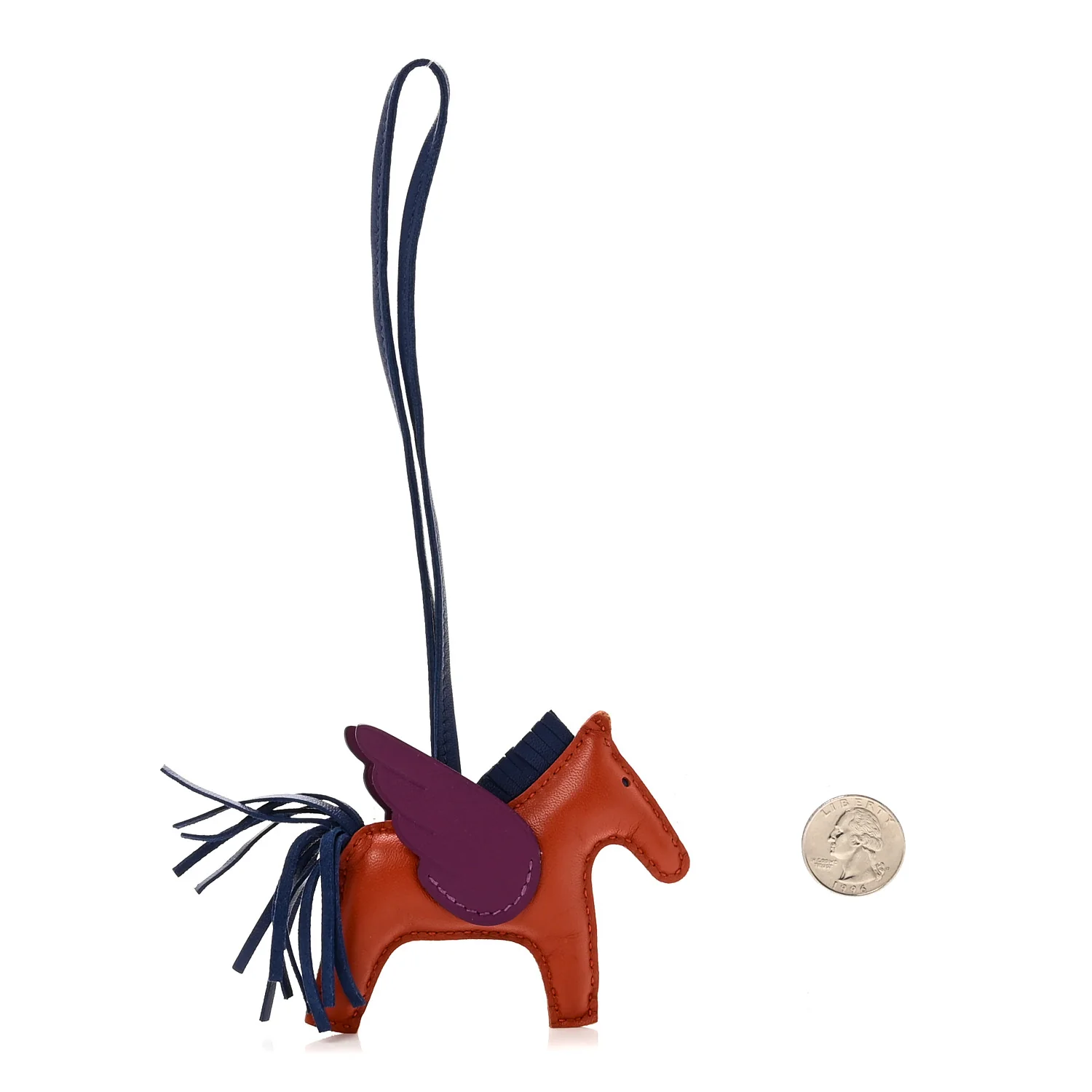Milo Lambskin Grigri Rodeo Pegase Horse Bag Charm PM Cornaline Bleu Saphir Anemone - Image 2