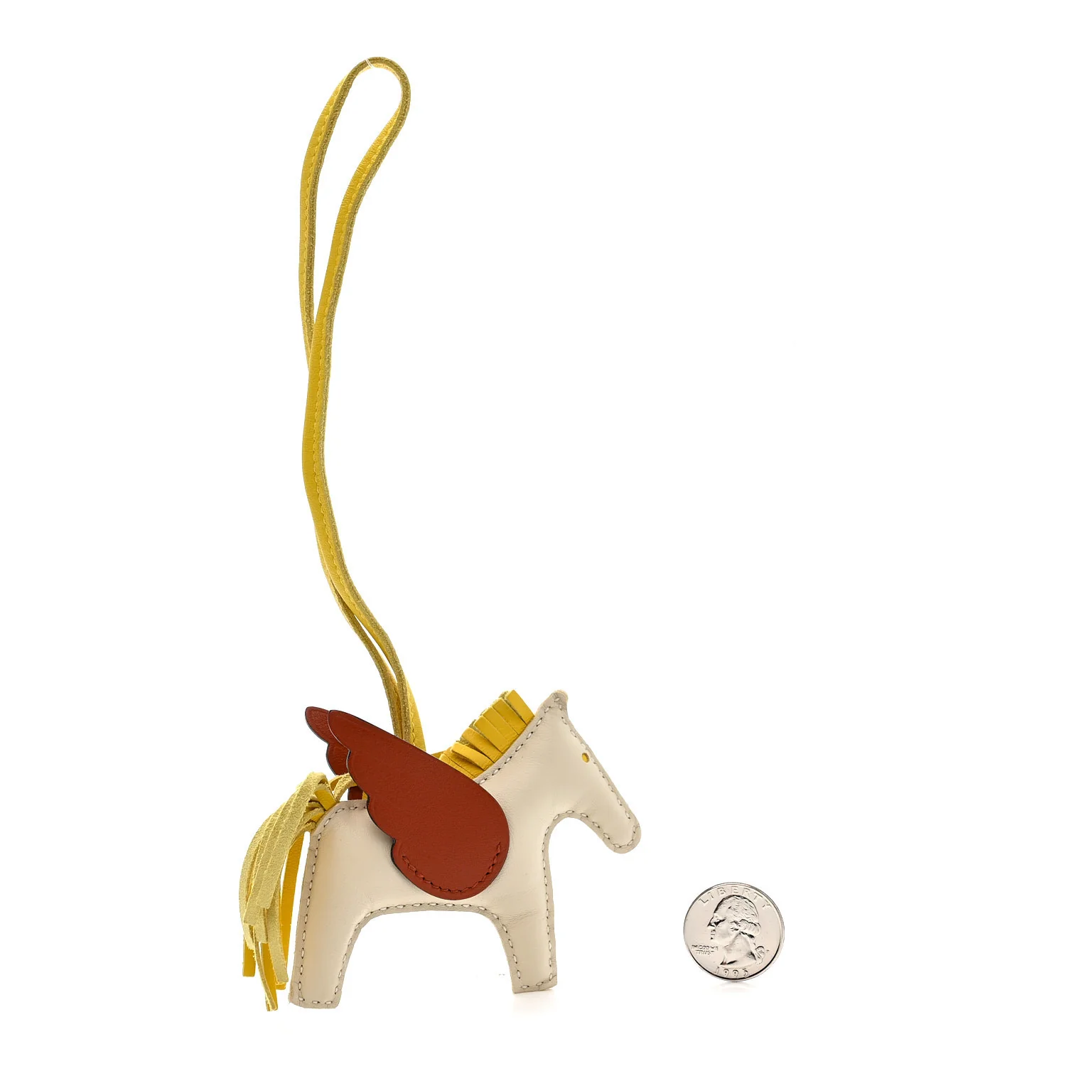 Milo Lambskin Grigri Rodeo Pegase Horse Bag Charm PM Craie Jaune de Naples Cuivre - Image 2