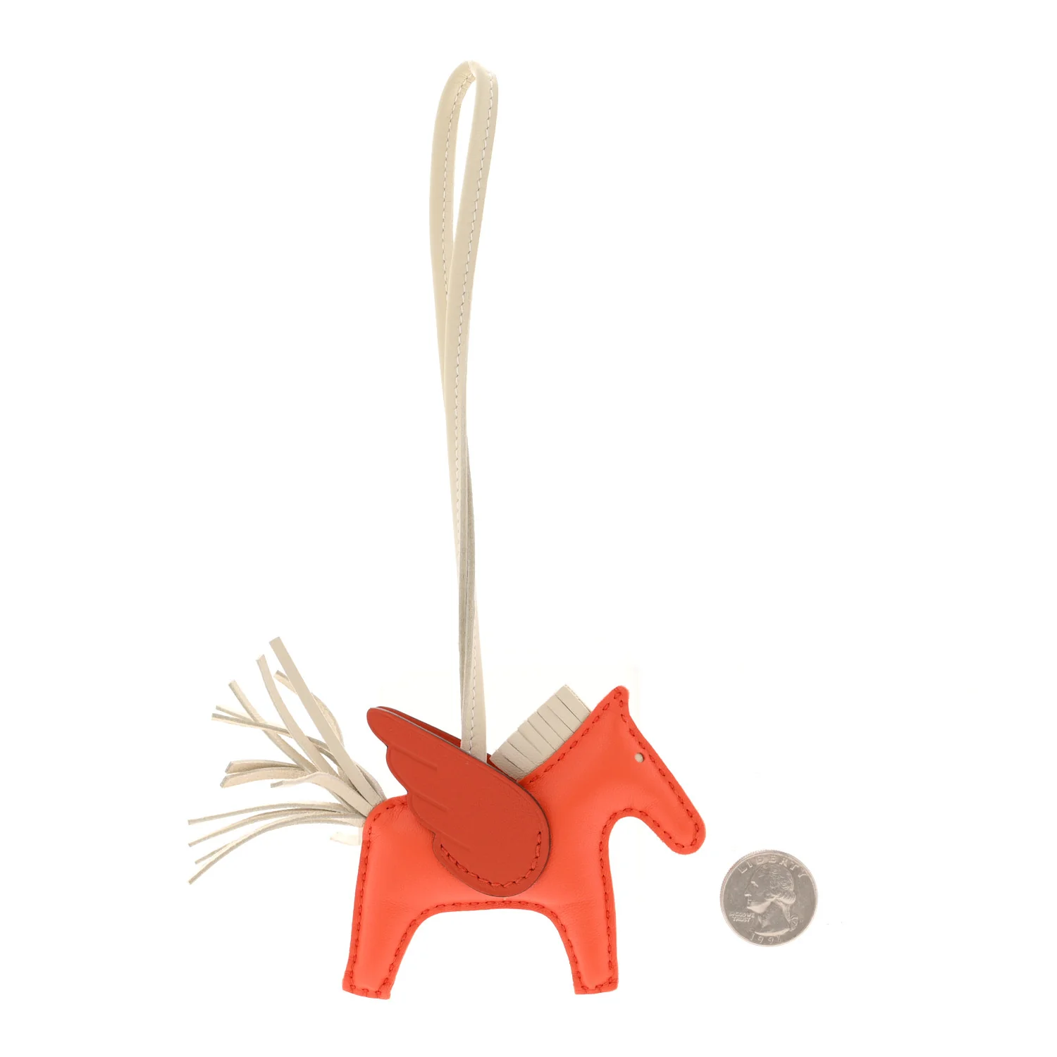 Milo Lambskin Grigri Rodeo Pegase Horse Bag Charm PM Orange Poppy Craie Terre Battue - Image 2