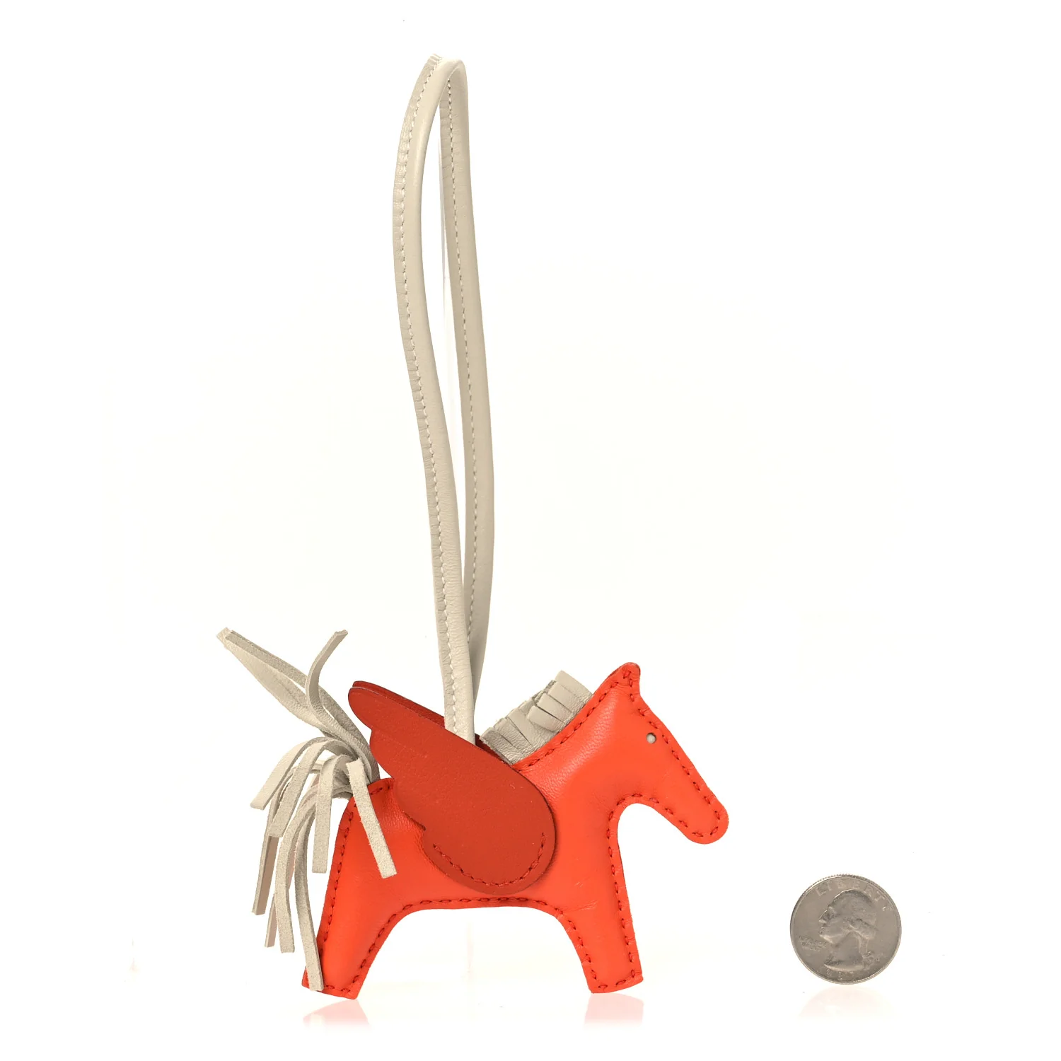 Milo Lambskin Grigri Rodeo Pegase Horse Bag Charm PM Orange Poppy Craie Terre Battue - Image 2