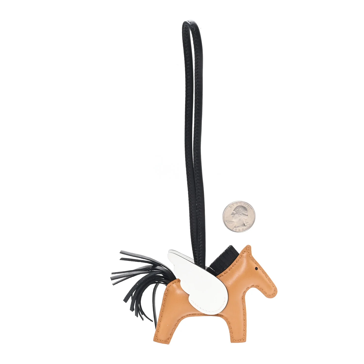 Milo Lambskin Grigri Rodeo Pegase Horse Bag Charm PM Sesame Black Nata - Image 2