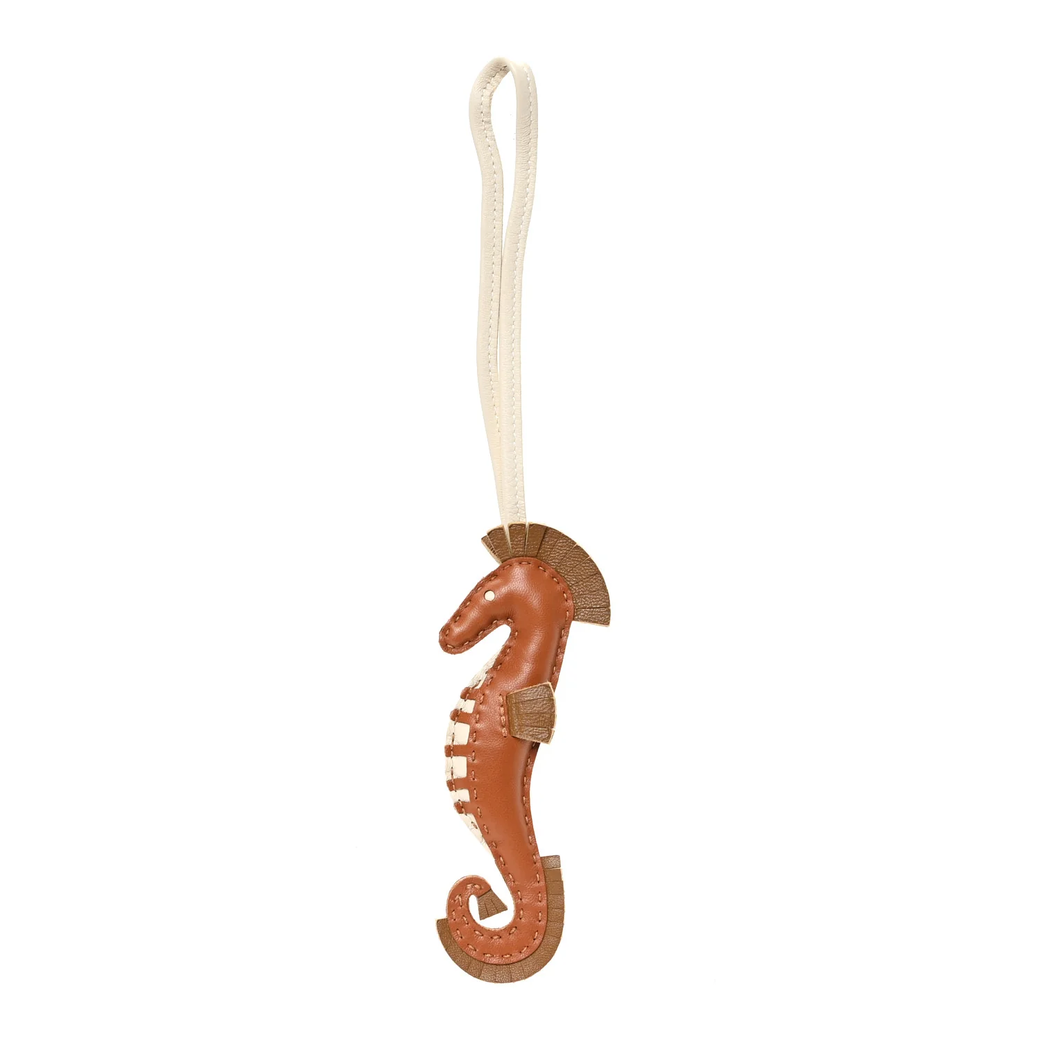 Milo Lambskin Hippo Bag Charm Gold Kraft Craie