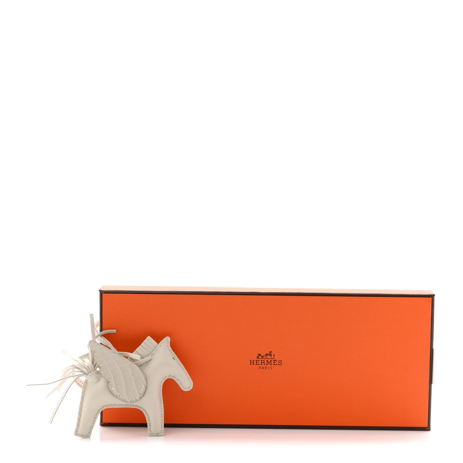 Milo Lambskin Matte Alligator Touch Grigri Rodeo Pegase Horse Bag Charm PM Craie Nata Beton - Image 5
