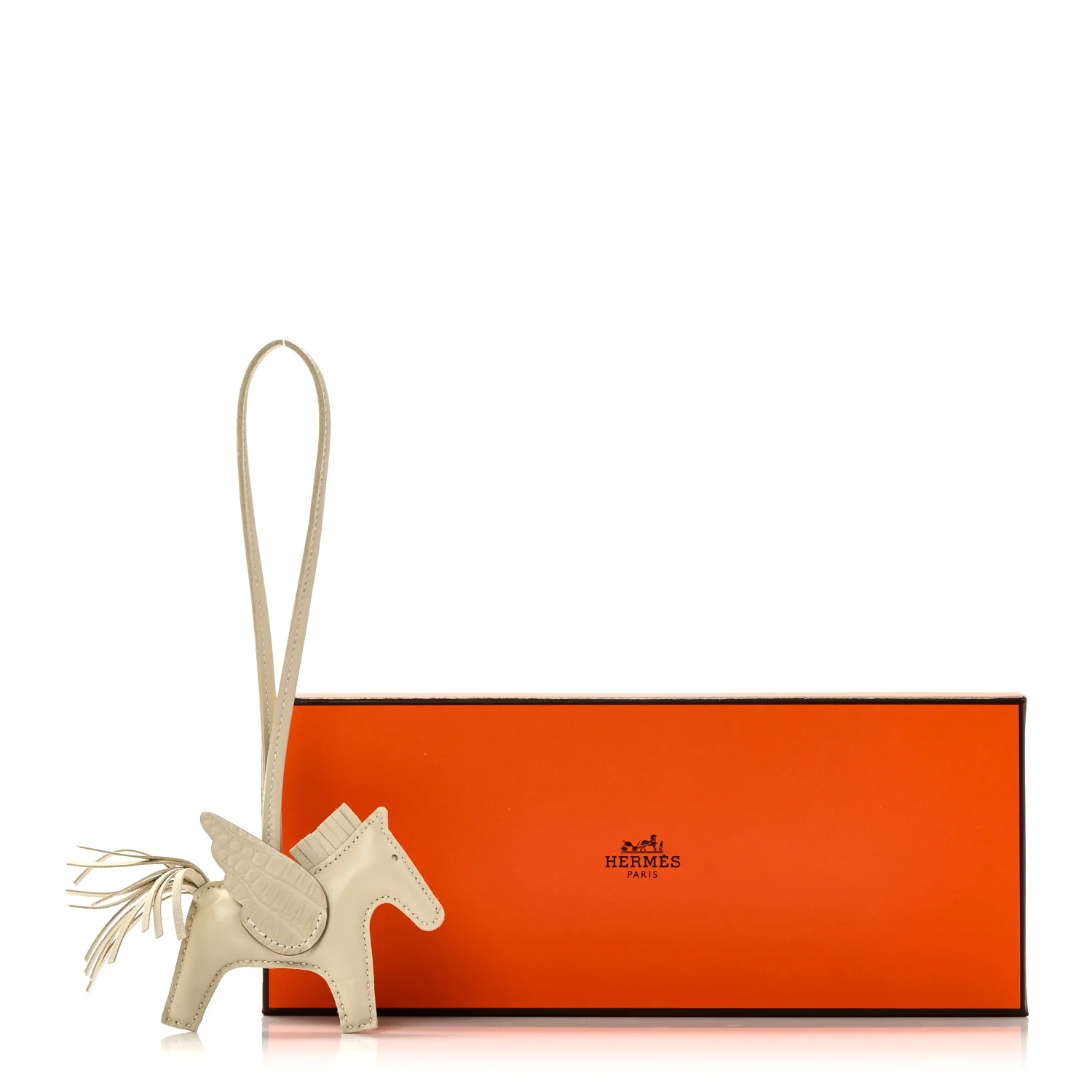 Milo Lambskin Matte Alligator Touch Grigri Rodeo Pegase Horse Bag Charm PM Craie Nata Beton - Image 5