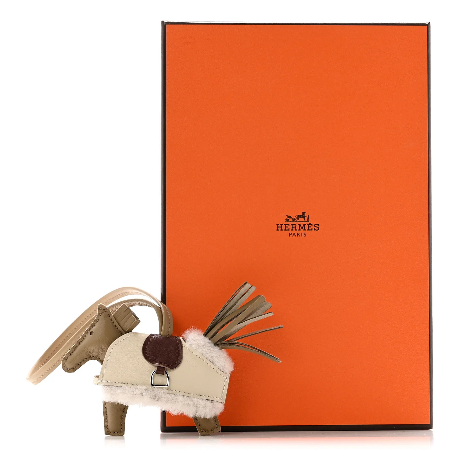 Milo Lambskin Merinos Wool Grigri Rodeo Robeo Plush Bag Charm PM Beige Marfa Terre Craie Ecru - Image 4
