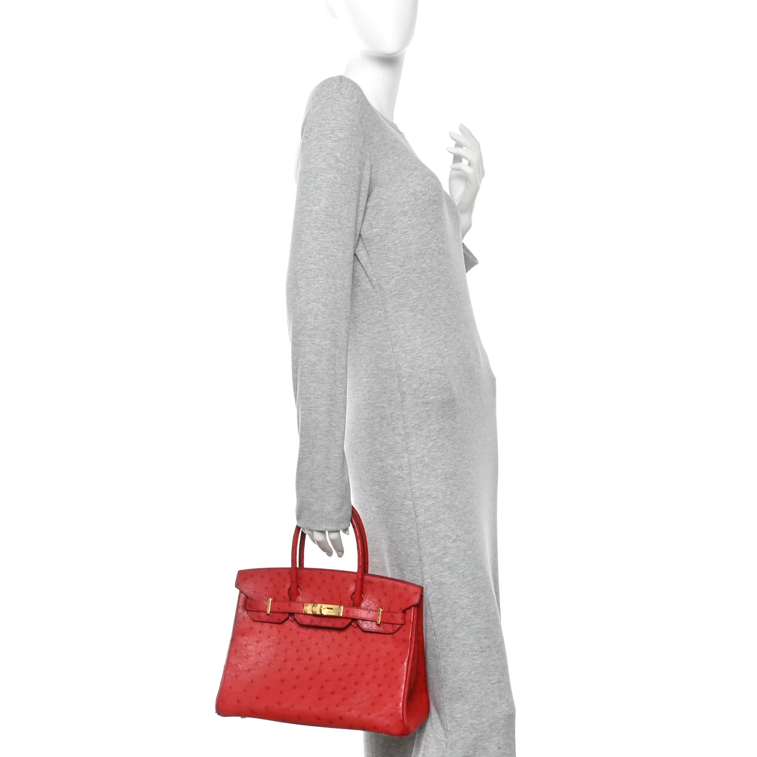 Ostrich Birkin 30 Rouge Vif - Image 2