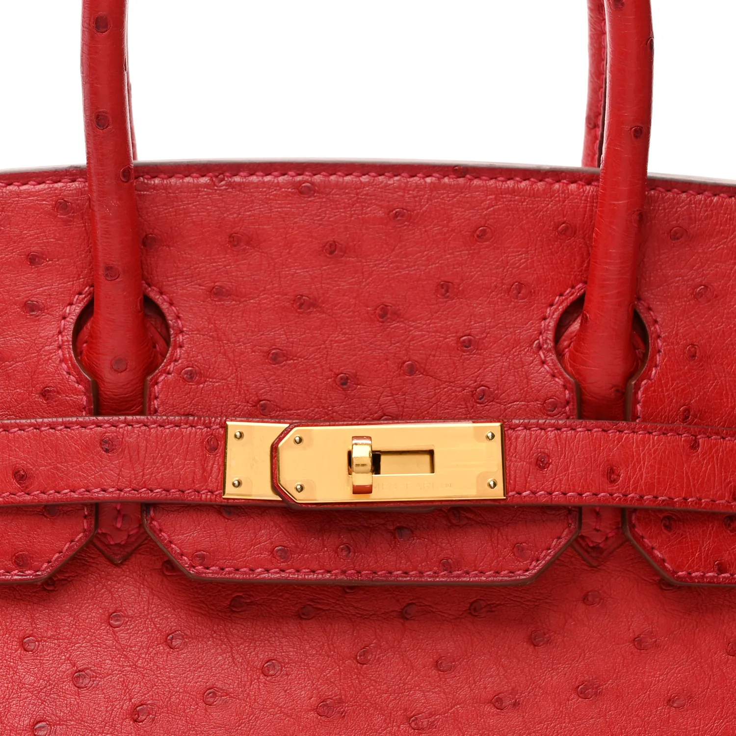 Ostrich Birkin 30 Rouge Vif - Image 8