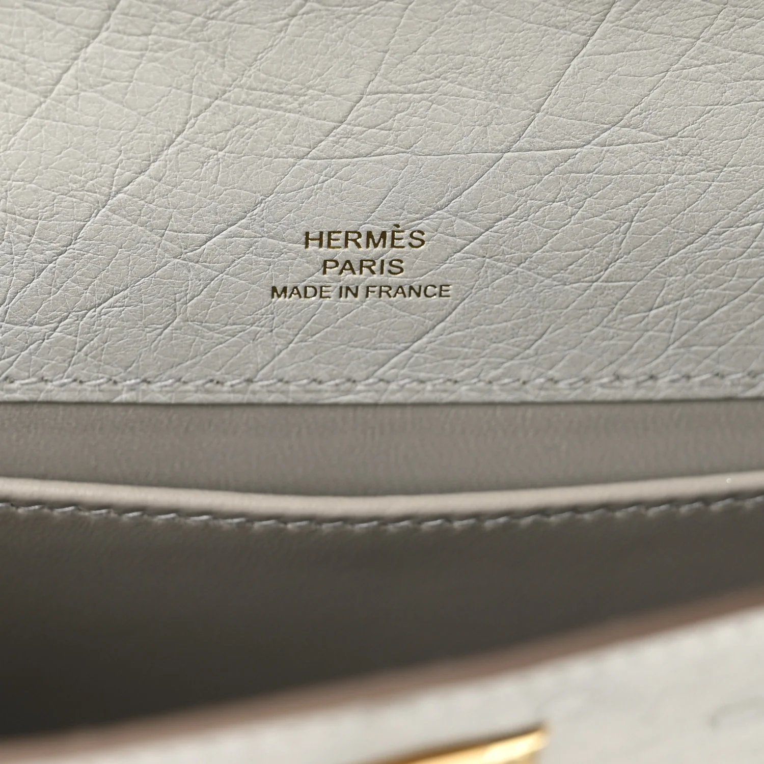 Ostrich Kelly Pochette Clutch Gris Perle - Image 6