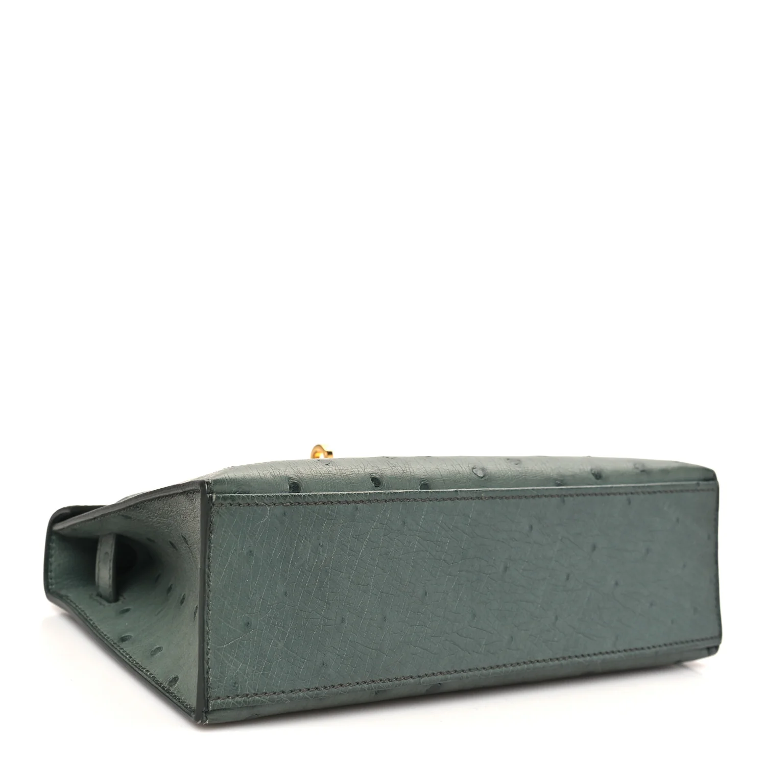 Ostrich Kelly Pochette Vert Amande - Image 5