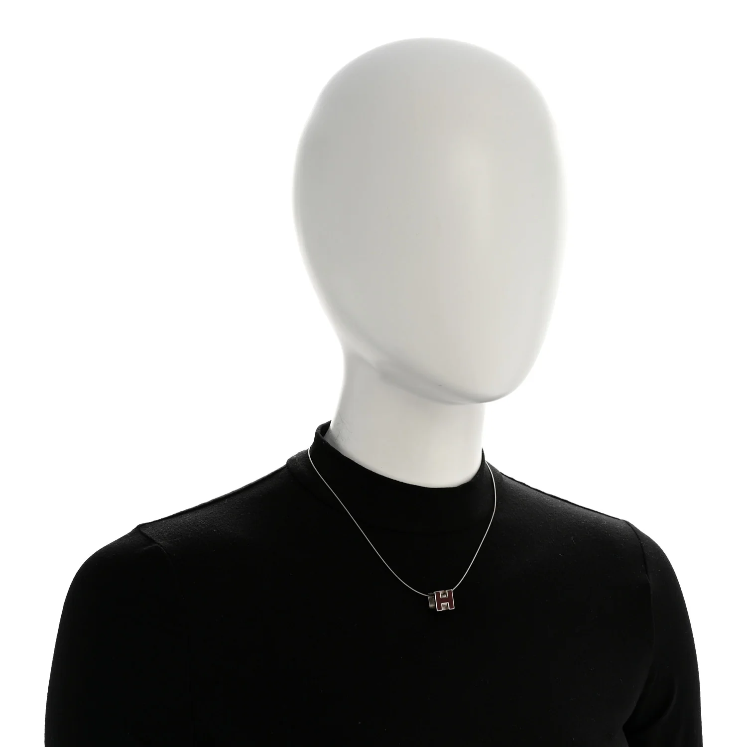 Palladium Lacquered Cage d'H Necklace Rouge H - Image 2