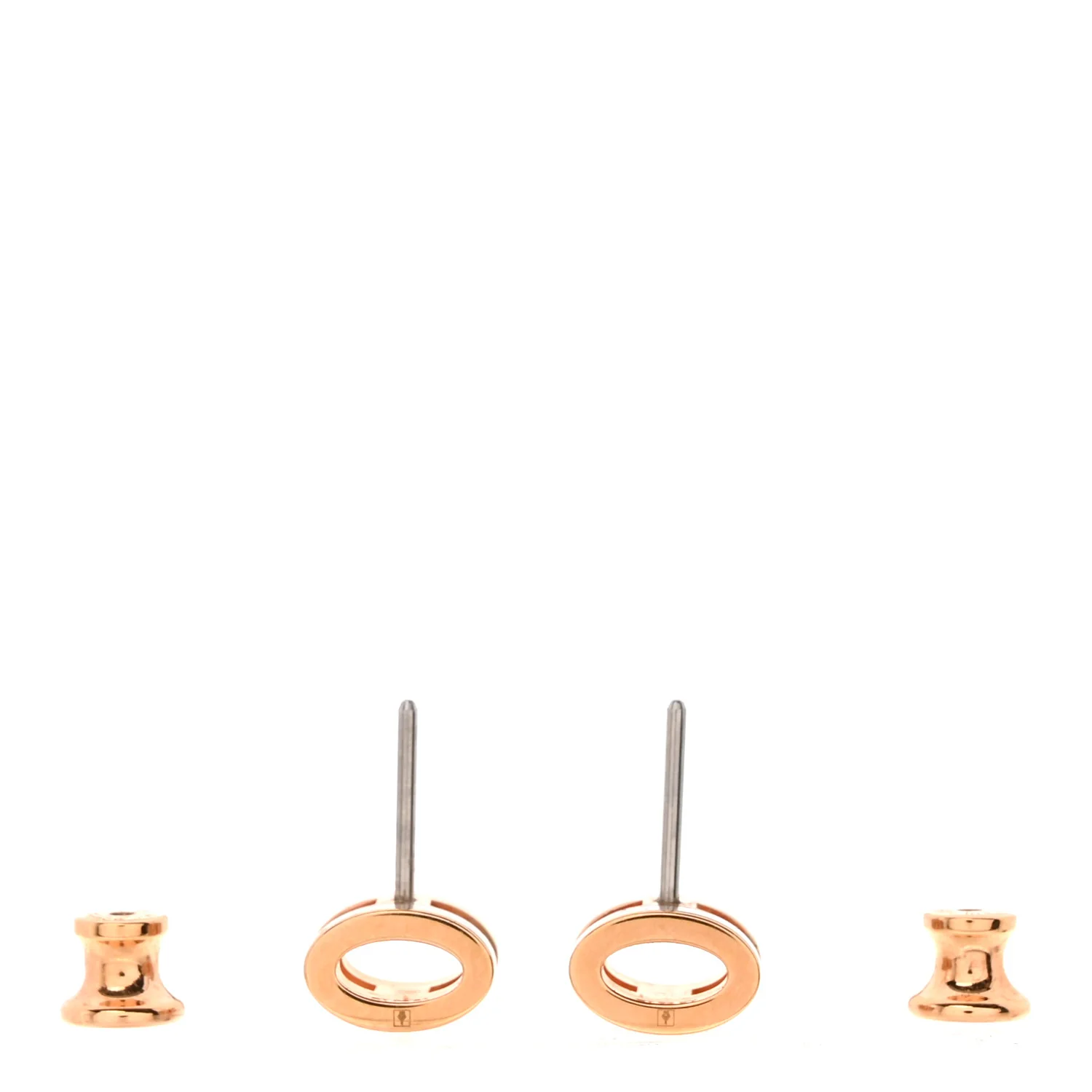 Rose Gold Lacquered Mini Pop H Earrings  Marron Glace - Image 3