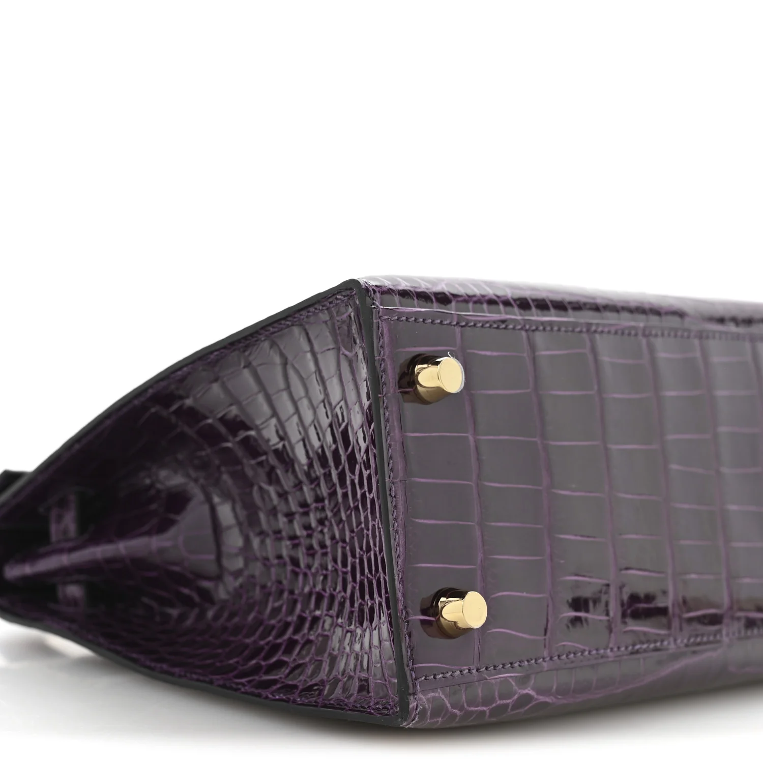 Shiny Porosus Crocodile Kelly Sellier 25 Amethyst - Image 9