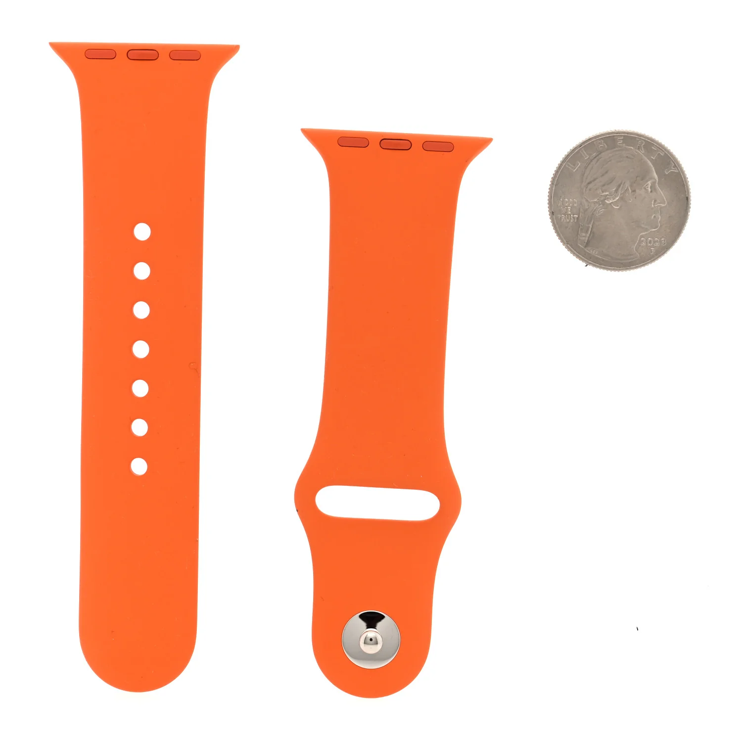 Silicone 42mm Apple Sports Watch Single Tour Band S/M Orange - Image 2
