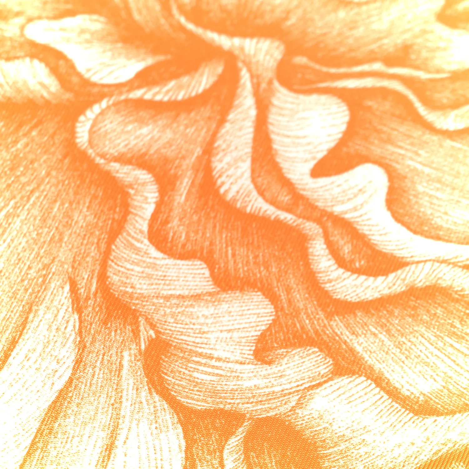 Silk A l'Ombre des Pivoines Scarf 90 White Orange Vert - Image 7
