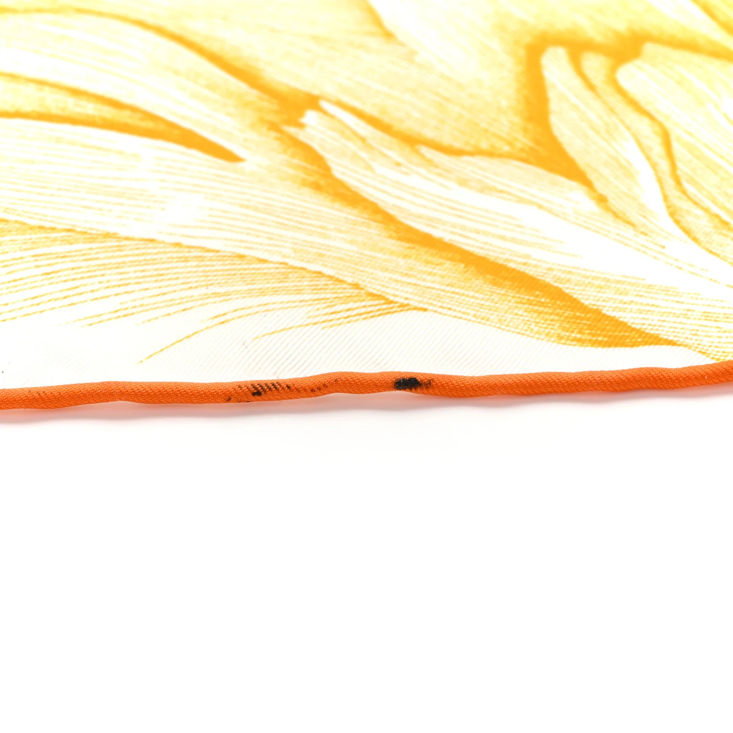 Silk A l'Ombre des Pivoines Scarf 90 White Orange Vert - Image 8