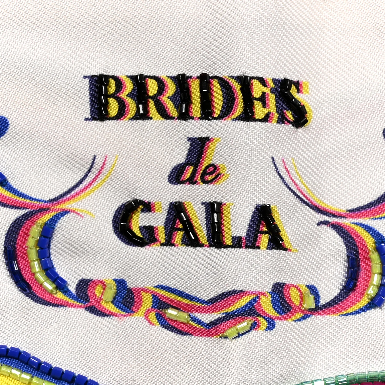 Silk Beaded Brides De Gala Shadow Twilly Black Jaune Multicolor - Image 4