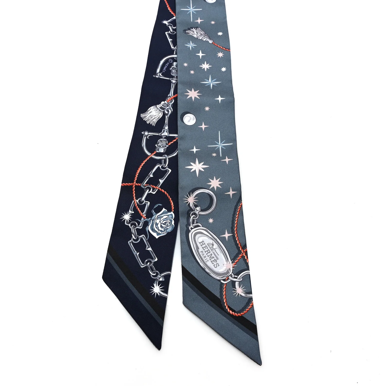Silk C'est la Fete Twilly Ardoise Clair Rose Pale Bleu Marine - Image 2