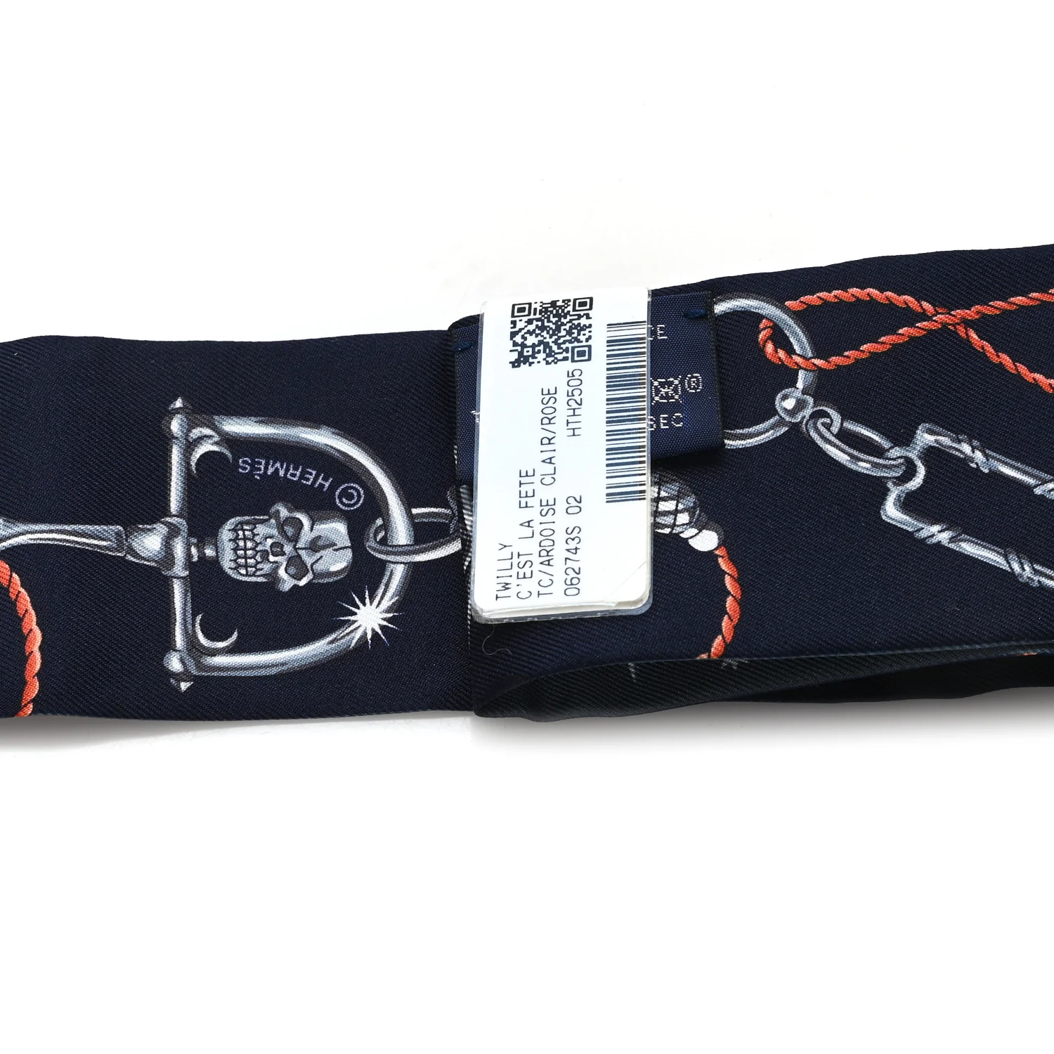 Silk C'est la Fete Twilly Ardoise Clair Rose Pale Bleu Marine - Image 3